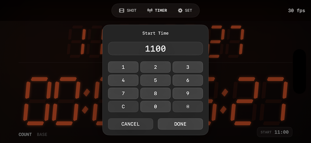 Set start time