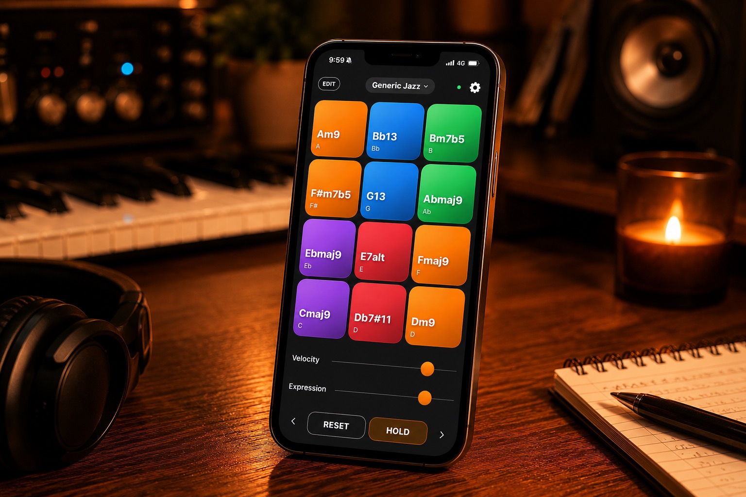 TinyRiff を使ってボーカル練習をしている利用シーン